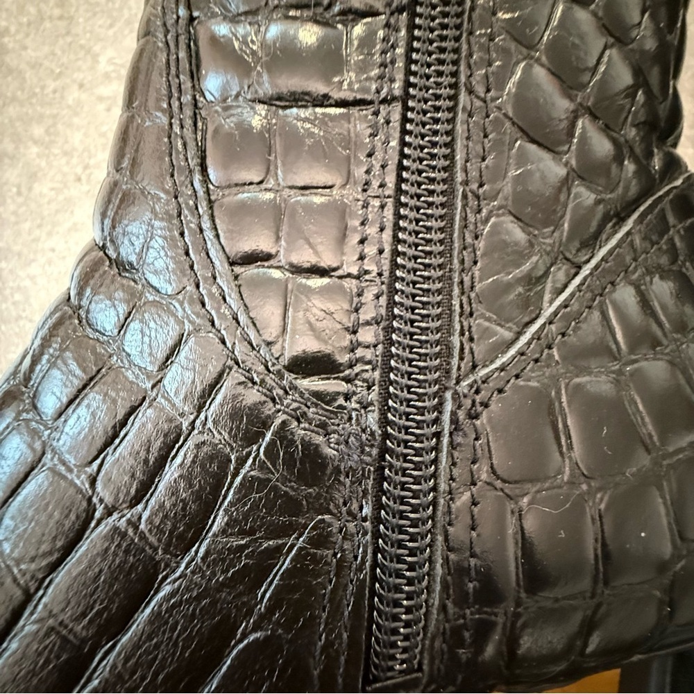 Naturalizer Deesha Croco Knee High Tall Boots Embossed Black 8.5M - Picture 11 of 14